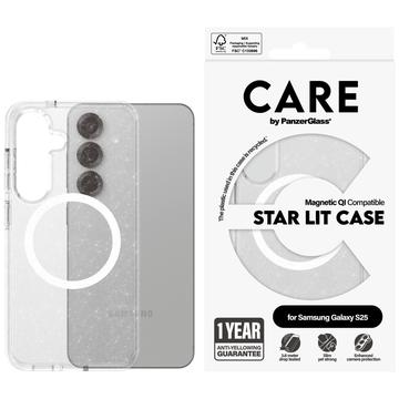 Samsung Galaxy S25 PanzerGlass Care Star Lit -kotelo - MagSafe-yhteensopiva - Läpinäkyvä valkoinen