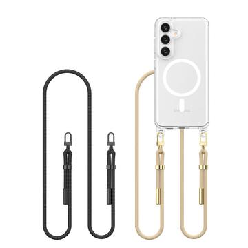 Samsung Galaxy S25 Tech-Protect FlexAir Chain MagSafe -kotelo - musta ja taupeen värinen