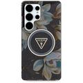 Samsung Galaxy S25 Ultra Guess Glitter Flowers Triangle Buttons MagSafe Kotelo