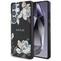 Samsung Galaxy S25 Ultra Guess Grained Printed Flower Pattern kotelo - MagSafe yhteensopiva - musta