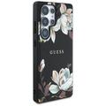 Samsung Galaxy S25 Ultra Guess Grained Printed Flower Pattern kotelo - MagSafe yhteensopiva - musta