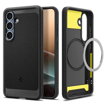 Samsung Galaxy S25+ Spigen Rugged Armor Mag TPU-Kotelo - Musta