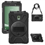 Samsung Galaxy Tab Active 3/Tab Active5 Heavy Duty 360 Suojakotelo Käsihihnalla - Musta