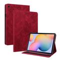 Samsung Galaxy Tab S6 Lite 2020/2022/2024 Butterfly Series Folio Kotelo - Punainen