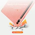 Samsung Galaxy Tab S9 FE+ Dux Ducis Domo Tri-Fold Smart Lompakkokotelo - Pinkki