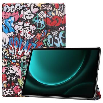 Samsung Galaxy Tab S9 FE+ Tri-Fold Sarjan Smart Lompakkokotelo - Graffiti