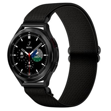 Samsung Galaxy Watch4/Watch4 Classic/Watch3/Active2/Active/Gear Sport/Gear S2 Classic Nylon punottu hihna - 20mm - musta