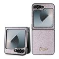 Samsung Galaxy Z Flip6 Guess Glitter Flakes Metal Logo Hybridikotelo - Pinkki