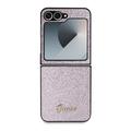 Samsung Galaxy Z Flip6 Guess Glitter Flakes Metal Logo Hybridikotelo - Pinkki