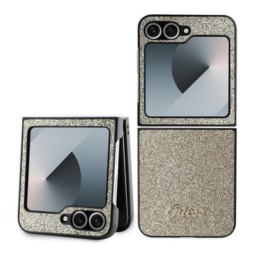 Samsung Galaxy Z Flip6 Guess Glitter Flakes Metal Logo Hybridikotelo