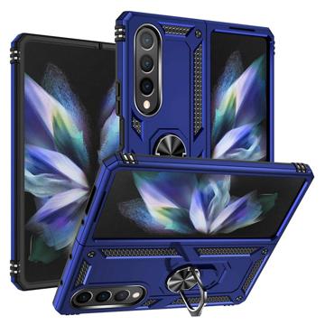 Samsung Galaxy Z Fold4 Hybridikotelo Jalustalla Metallinen - Sininen