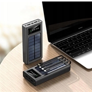 Setty SLR-100 4-in-1 Solar Power Bank 10000mAh - Musta