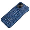 Luxury Crocodile iPhone 14 Plus Nahkapinnoitettu Suojakuori - Sininen