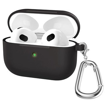 AirPods 3 Silikonikotelo kanssa Avaimenperän A060 - Musta