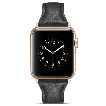 Apple Watch Series 10/9/8/SE (2022)/7/SE/6/5/4/3/2/1 Ohut Nahkaranneke - 42mm/41mm/40mm/38mm