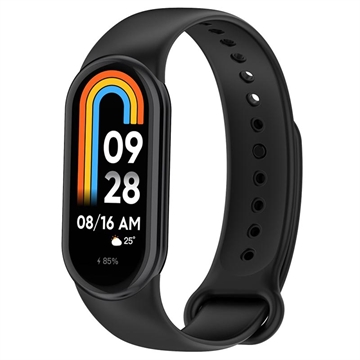 Xiaomi Smart Band 8 Pehmeä Silikoniranneke - Musta