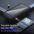 Solar Power Bank 20000mAh langattomalla latauksella, 3x USB-portit, kaksois-LED-taskulamppu - musta