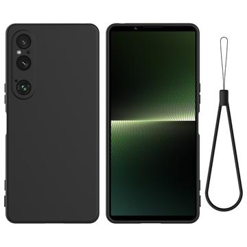 Sony Xperia 1 VI Nestemäinen Silikoni Suojakuori - Musta