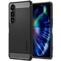 Sony Xperia 1 VI Spigen Rugged Armor TPU-Kotelo - Musta