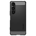 Sony Xperia 1 VI Spigen Rugged Armor TPU-Kotelo - Musta