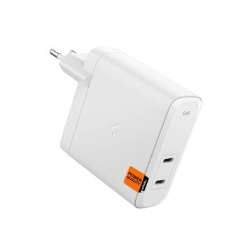 Spigen ArcStation Pro GaN-1402 Dual USB-C 140W seinälaturi - Valkoinen