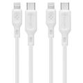 Spigen DuraSync MFi USB-C Lightning-kaapeli - 2-pack, 100cm - Valkoinen