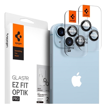 Spigen Glas.tR Ez Fit Optik Pro iPhone 14/14 Plus/15/15 Plus Kameralinssin Panssarilasi - 9H