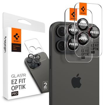 iPhone 16 Pro/16 Pro Max Spigen Glas.tR Ez Fit Optik Pro Kameralinssin Panssarilasi - 9H