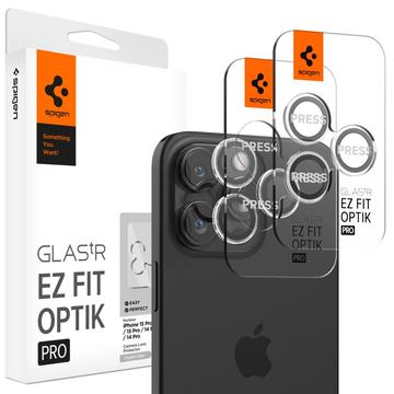 iPhone 16 Pro/16 Pro Max Spigen Glas.tR Ez Fit Optik Pro Kameralinssin Panssarilasi - 9H - Kirkas