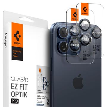 Spigen Glas.tR Ez Fit Optik Pro iPhone 14 Pro/14 Pro Max/15 Pro/15 Pro Max Kameralinssin Panssarilasi - 9H