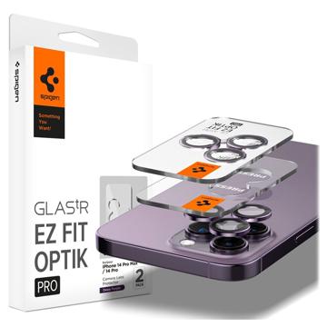 Spigen Glas.tR Ez Fit Optik Pro iPhone 14 Pro/14 Pro Max/15 Pro/15 Pro Max/16 Pro/16 Pro Max Kameralinssin Panssarilasi - 9H - Syvä violetti