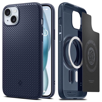 iPhone 15 Spigen Mag Armor Hybridikotelo - Tummansininen