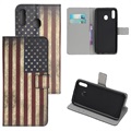 Style Series Samsung Galaxy A20e Lompakkokotelo - Vintage American Flag