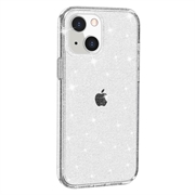 iPhone 15 Stylish Glitter Series Hybridikotelo - Valkoinen