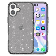 iPhone 16 Plus Stylish Glitter Series Hybridikotelo - Musta