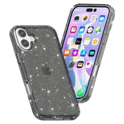 iPhone 16 Plus Stylish Glitter Series Hybridikotelo - Musta