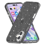 iPhone 16 Plus Stylish Glitter Series Hybridikotelo - Musta