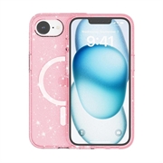 iPhone 16e Stylish Glitter Series Hybridikotelo - MagSafe-yhteensopiva - Pinkki