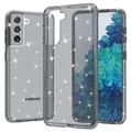 Samsung Galaxy S21 5G Stylish Glitter Series Hybridikotelo - Harmaa