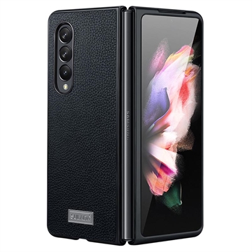 Samsung Galaxy Z Fold4 Sulada Luxury Sajan Hybridikotelo - Musta