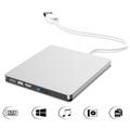 Super Slim ulkoinen CD/DVD-RW-asema MacBookille ja Windowsille - USB 3.0