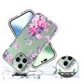 Sweet Armor Series iPhone 14 Pro Max Hybridikotelo - Vaaleanpunaiset kukat