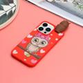 3D Figuurisarjan iPhone 14 Pro TPU Kotelo - Vermelho / Coruja