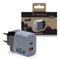 Tactical Microgrid GaN 45W seinälaturi - PD3.0 USB-C, QC3.0 USB-A