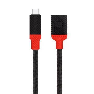 Tactical Pin4Fun USB-C / Lightning-sovitin - 10cm - musta / punainen