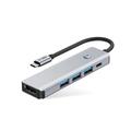 Tech-Protect HB01 5-in-1 USB-C-keskussovitin, jossa on USB 3.0, HDMI 4K 60Hz ja 100W PD - Avaruusharmaa