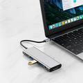 Tech-Protect HB04 9-in-1 USB-C-keskussovitin, jossa on USB-A/HDMI/SD/TF-kortinlukija/USB-C 100W PD/3.5mm - Avaruusharmaa