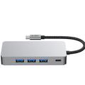 Tech-Protect HB05 9-in-1 USB-C-keskussovitin, jossa HDMI 4K 60Hz, SD/TF-kortinlukijat, USB-C 100W PD, RJ45 Ethernet, USB 3.0/2.0 - Avaruusharmaa