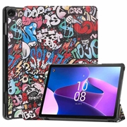 Lenovo Tab M10 Gen 3 Tri-Fold Sarjan Smart Lompakkokotelo - Graffiti