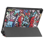 Lenovo Tab M10 Gen 3 Tri-Fold Sarjan Smart Lompakkokotelo - Graffiti